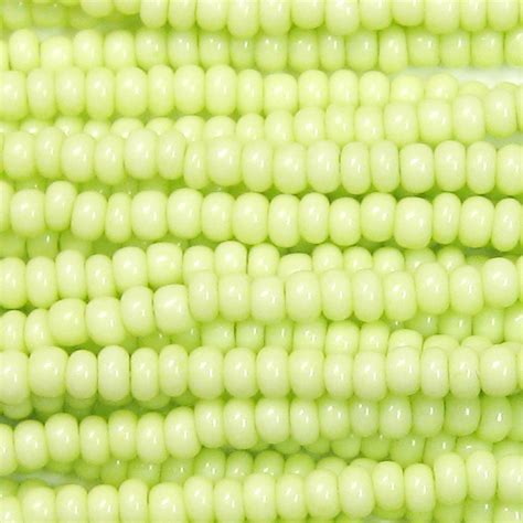 11 0 Czech Seed Bead Opaque Avocado Tint Garden Of Beadin