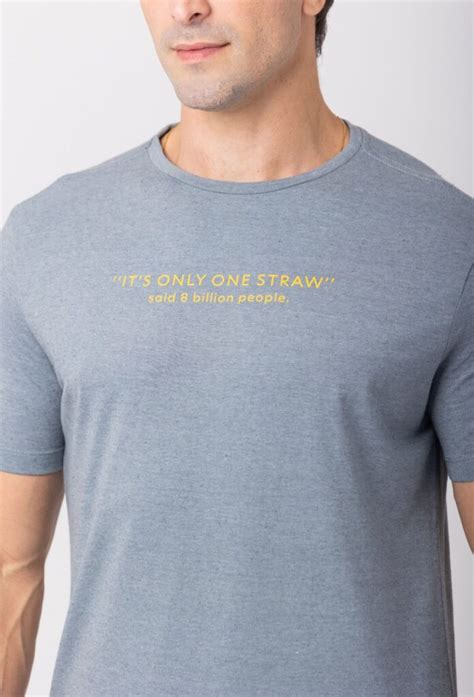 Camiseta Sustent Vel Onlystraw Cinza Ciao For Men