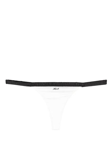 Karl Lagerfeld Two Tone Satin Thong Farfetch