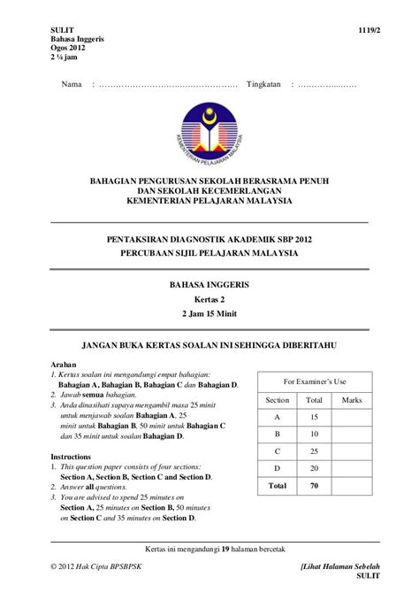 Contoh Soalan Bi Spm Paper 2 Nicola Robertson