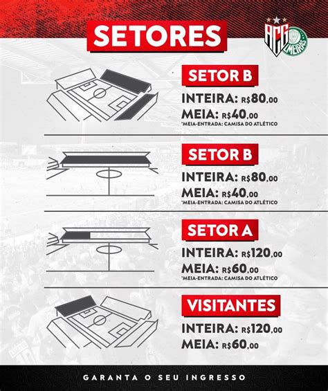 Atlético GO x Palmeiras detalhes da venda de ingressos para jogo da