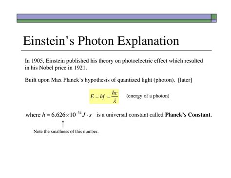 Einstein's Photon Explanation - Lecture Slides | PHYS 262 - Docsity