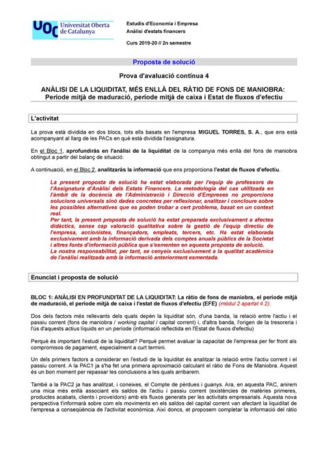 AEF MIM PEC4 1920 2 Solució Estudis d Economia i Empresa Anàlisi d