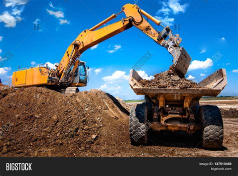 Excavator Loading Image Photo Free Trial Bigstock