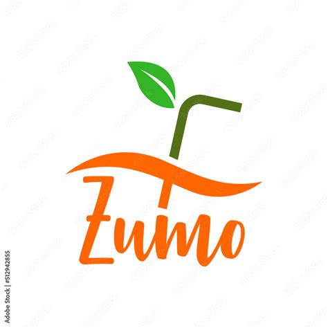 Banner con texto manuscrito Zumo en español Logo bar de zumos Vector