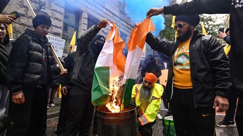 Sikh protesters burn Indian flag in Canada over Nijjar’s murder | Today ...