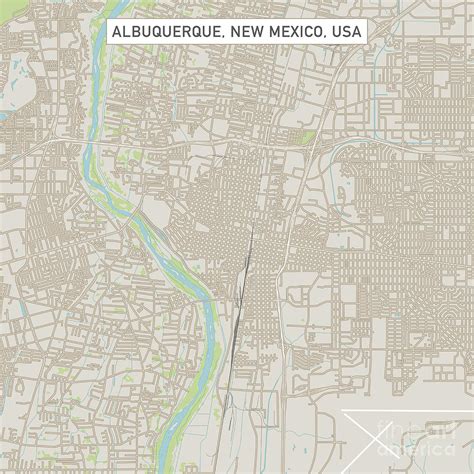 albuquerque  mexico  city street map digital art  frank ramspott