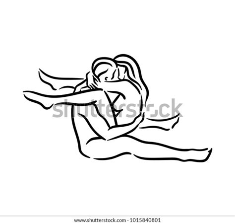 Kama Sutra Sex Pose Man And Woman In Love Illustration