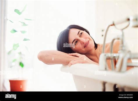 One Mature Woman Bath Indoors Hi Res Stock Photography And Images Alamy