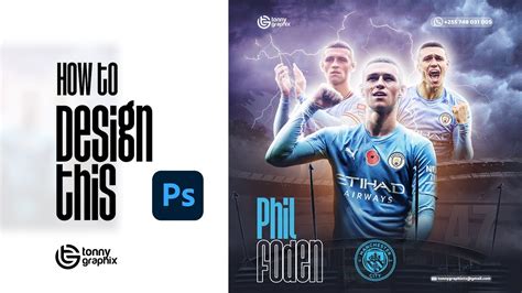 How To Design Football Poster Phil Foden Mancity Jinsi Ya