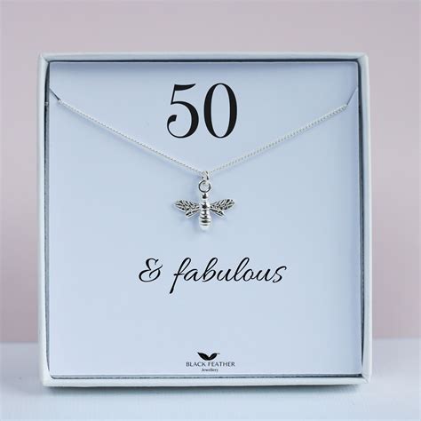 50th Birthday Necklace 50th Birthday Bee Jewellery 50th Etsy