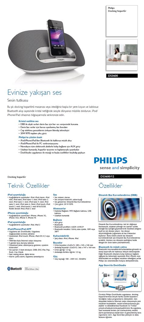 Philips İphone İpod İpad Docking Hoparlör Ds3600 Fiyatı