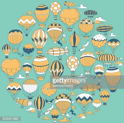 Hot Air Balloons Set Royalty Free Vector Stock FreeImages