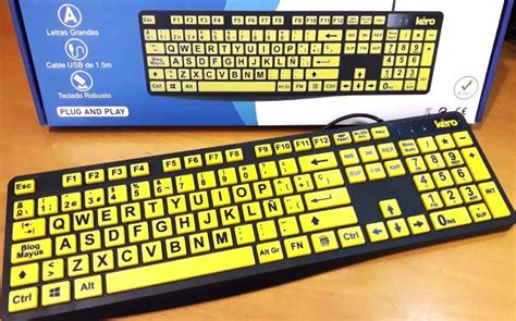 Teclado Alto Contraste Amarillo Kero Lensforvision Comprar Baja Visión