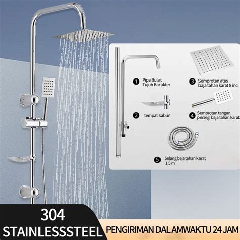 jual sus set shower stainless steel lengkap shower    set shower