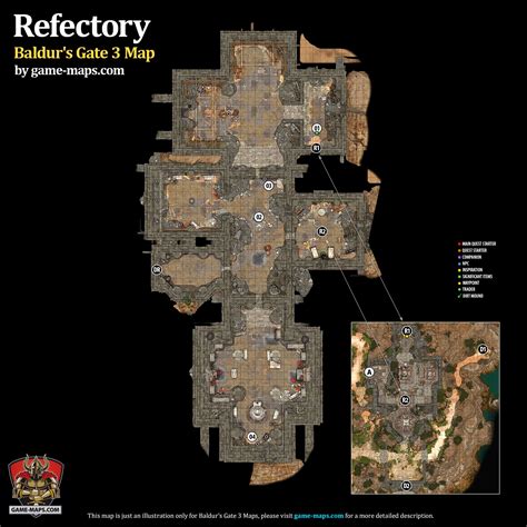 Refectory Map Baldur's Gate 3 (BG3)