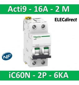 Schneider Acti9 IC60N Disjoncteur 2P 16A 6kA Courbe C