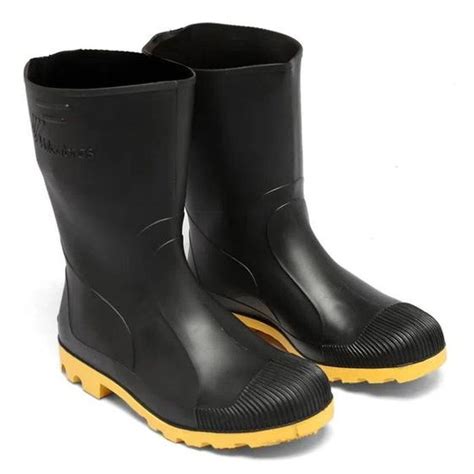 Bota Pvc Solado Amarelo Sem Forro Cano Medio Vulcabras Bota De