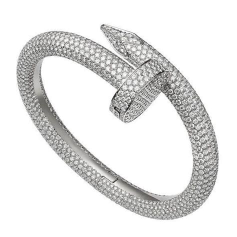 Fully Iced Nail Bangle Bracelet Large Nail Bangle Diamond Jewelry