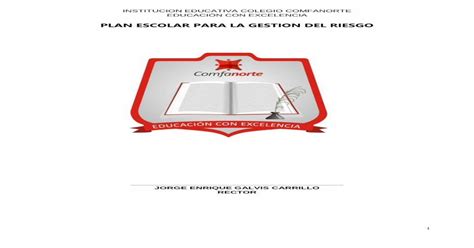 Pdf Plan Escolar Para La Gestion Del Riesgo