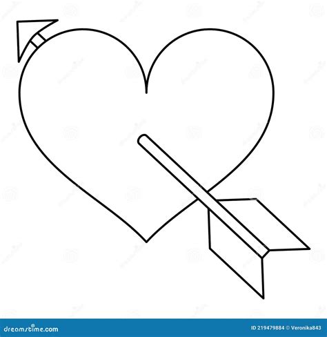 Heart With An Arrow Coloring Pages