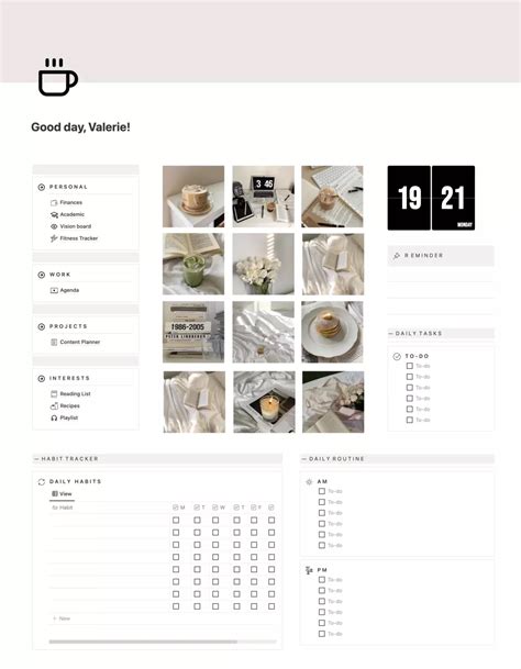 Notion Template Inspiration Filofax Planer Aesthetic Template