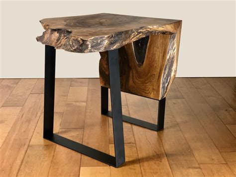 Sold Live Edge Waterfall End Table Natural Edge Side Table Etsy