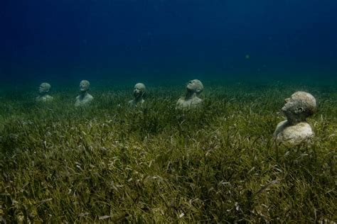 Cancun Underwater Museum - hundreds of sculptures underwater. Mexico