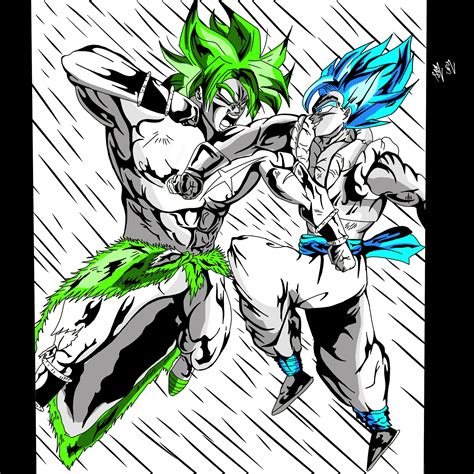 Gogeta Vs Broly Drawings