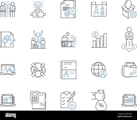 Statistical Analysis Line Icons Collection Regression Variance