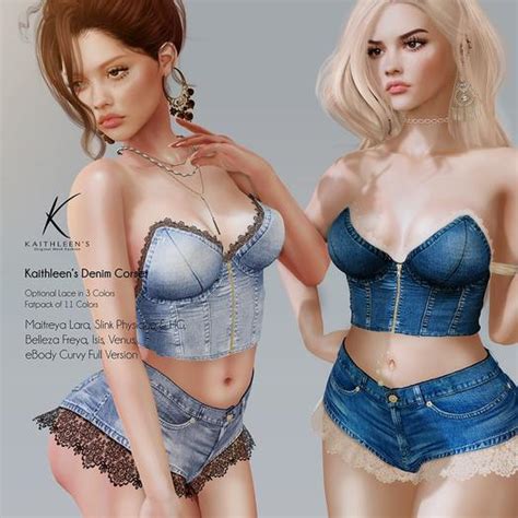 Second Life Marketplace Kaithleens Denim Corset Fatpack