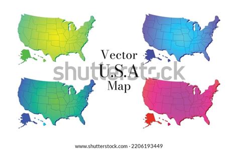 Usa Modern Vector Map Colorful Vector Stock Vector (Royalty Free) 2206193449 | Shutterstock