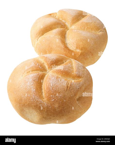 Homemade Round Wheat Bun Isolated On White Background Stock Photo Alamy