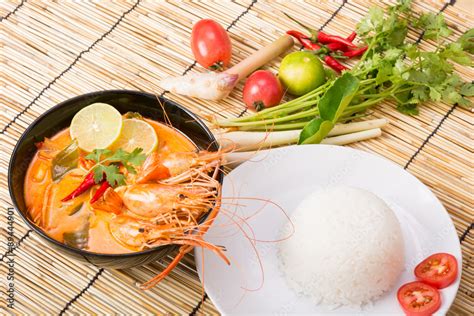 Tom Yum Goong Thai Hot Spicy Soup Shrimp Stock Photo Adobe Stock