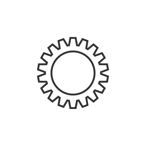 Gear Vector Icon In Flat Style Cog Wheel Illustration On White