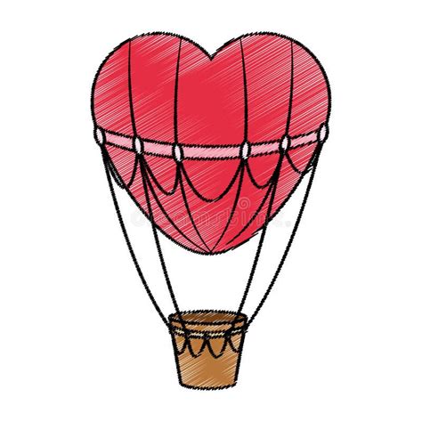 Hot Air Balloon And Heart Design Stock Vector Illustration Of Design