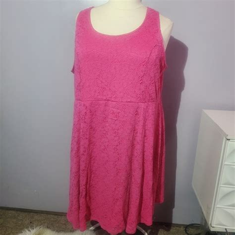 Lane Bryant Dresses Lane Bryant Pink Lace Sleeveless Dress Plus