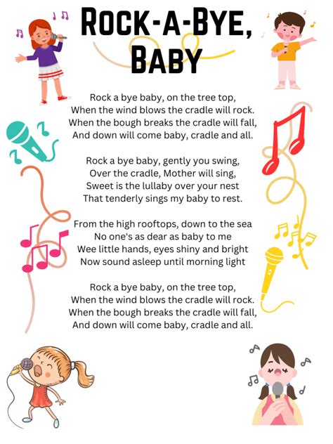 Bedtime Songs For Kids [Free Lyric Printable] - Easy Family Fun- Games ...