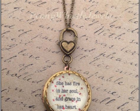 Locket With Quote, Picture Locket, Photo Locket, She Has Fire in Her Soul, Gift for Grad ...