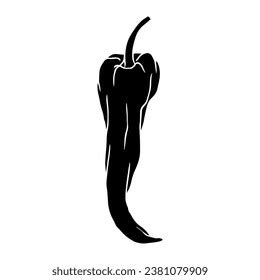 Silhouette Hot Chili Pepper Pod Vector Stock Vector Royalty Free