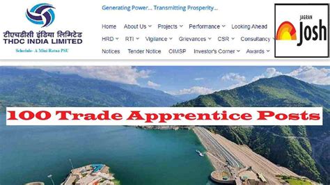 Thdc Recruitment Notification Out For Trade Apprentice Posts