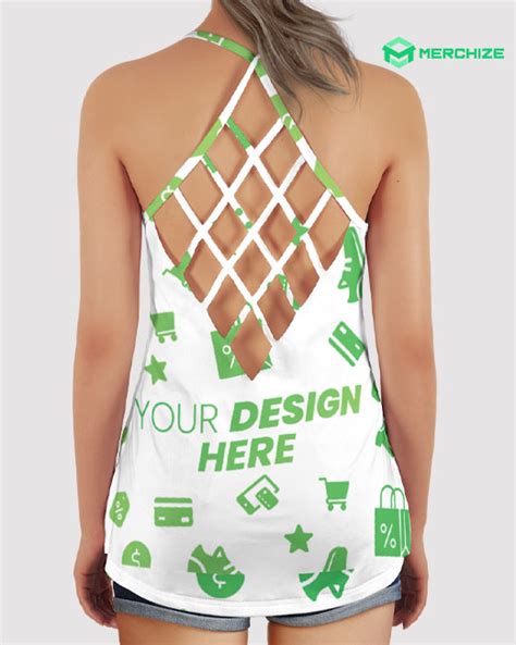 All Over Print Women S Criss Cross Open Back Tank Top