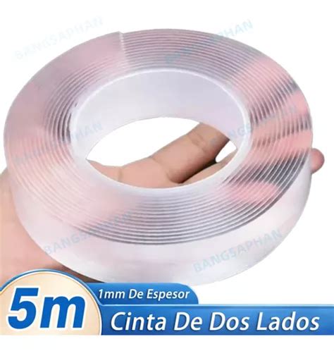 Cinta Nano Adhesiva De Doble Cara Lavable Reutilizable Mts Meses