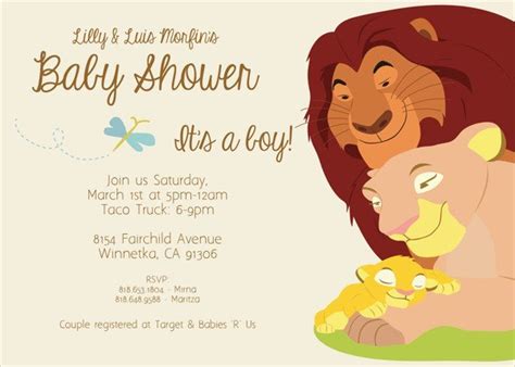 Lion King Shower Invitations Printable - Invitation Design Blog