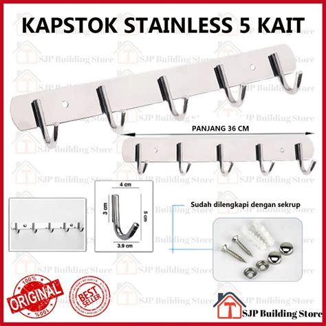 Jual Kapstok Hanger Stainles Gantungan Baju Hook Kait Kamar Mandi