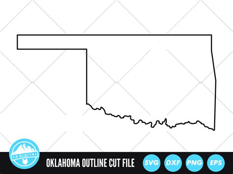 Oklahoma SVG Oklahoma Outline USA States Cut File By LD Digital