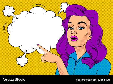 Pop Art Sexy Woman And Empty Speech Bubble Vector Image