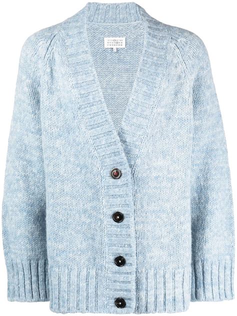 Maison Margiela Chunky Knit V Neck Cardigan Farfetch