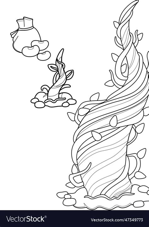 Jack And The Beanstalk Coloring Pages Royalty Free Vector