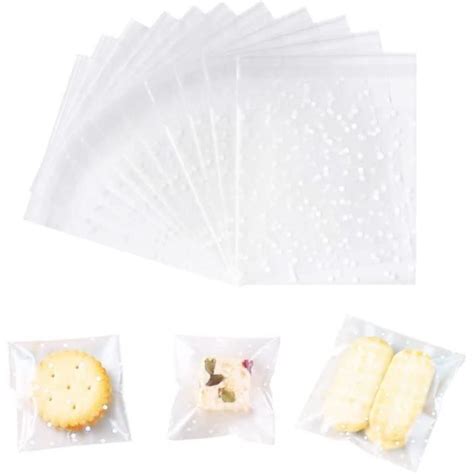 200 Pièces Sachets Transparents Biscuits Cellophane Alimentaire Sachet